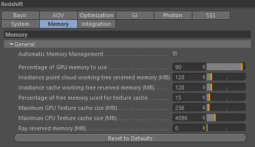 Memory 内存—RS渲染设置—Redshift红移中文帮助文档手册
