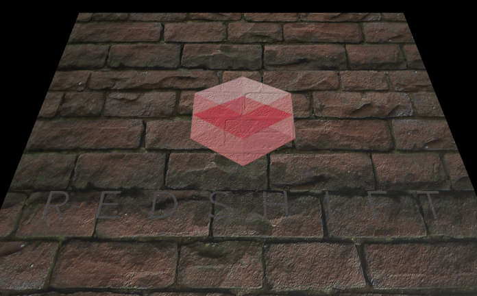 Redshift decal over brick texture